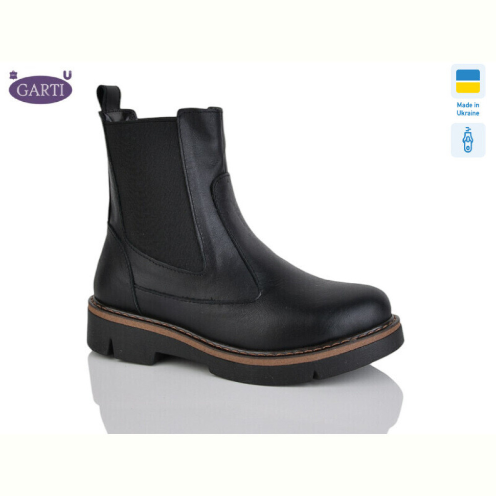 Ботинки Garti 366 чорна шкіра
