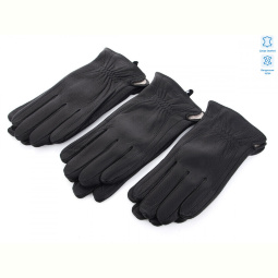 Перчатки RuBi S104М шкіра оленя-хутро black