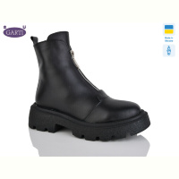 Ботинки Garti 307 чорна шкіра хутро