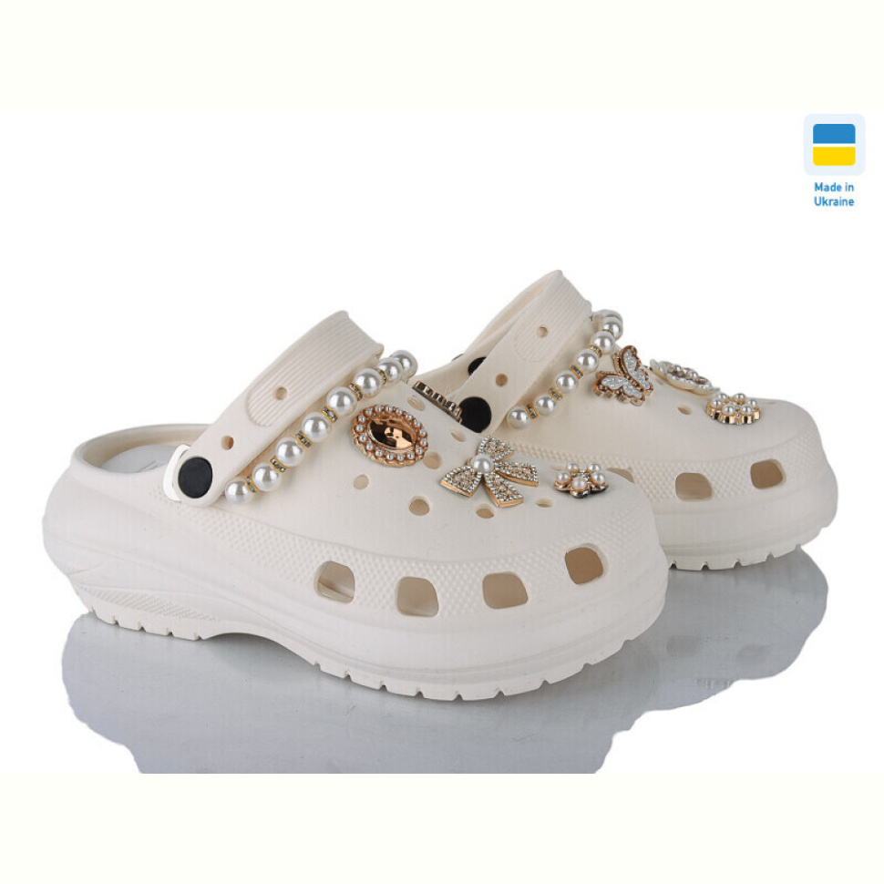 Кроксы Golden Lion 1410-3 шампань перлина