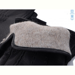 Перчатки RuBi S105М шкіра оленя-хутро black