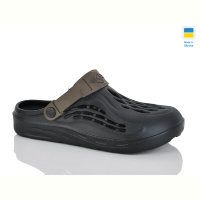 Кроксы DeMur CM6129 чорний-хакі