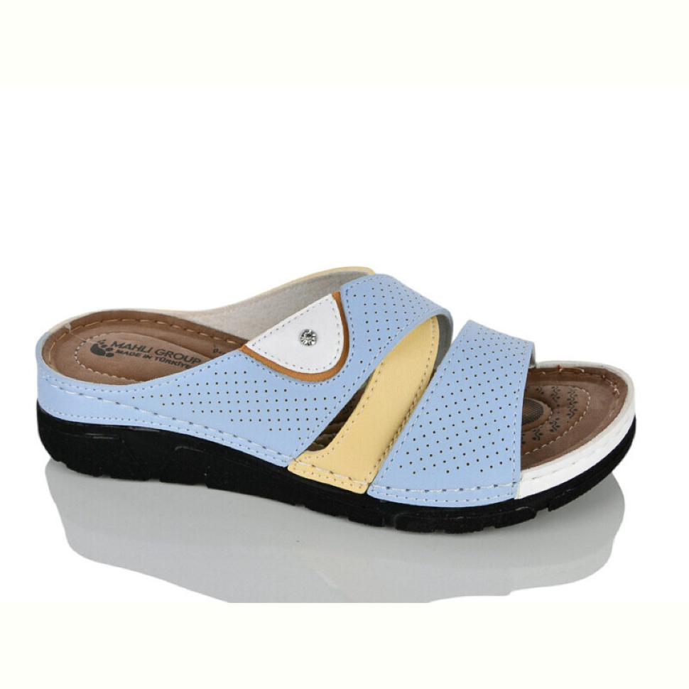 Шлепки Lot Shoes 001 блакитний шкіра