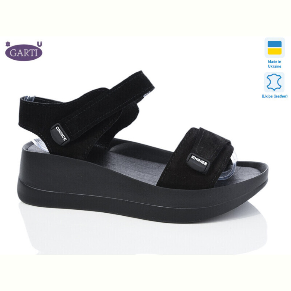 Босоножки Garti 0196 чорний замш