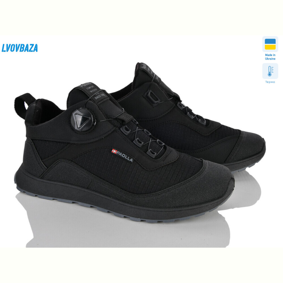 Кроссовки Lvovbaza Paolla sport 10-5113 термо чорний