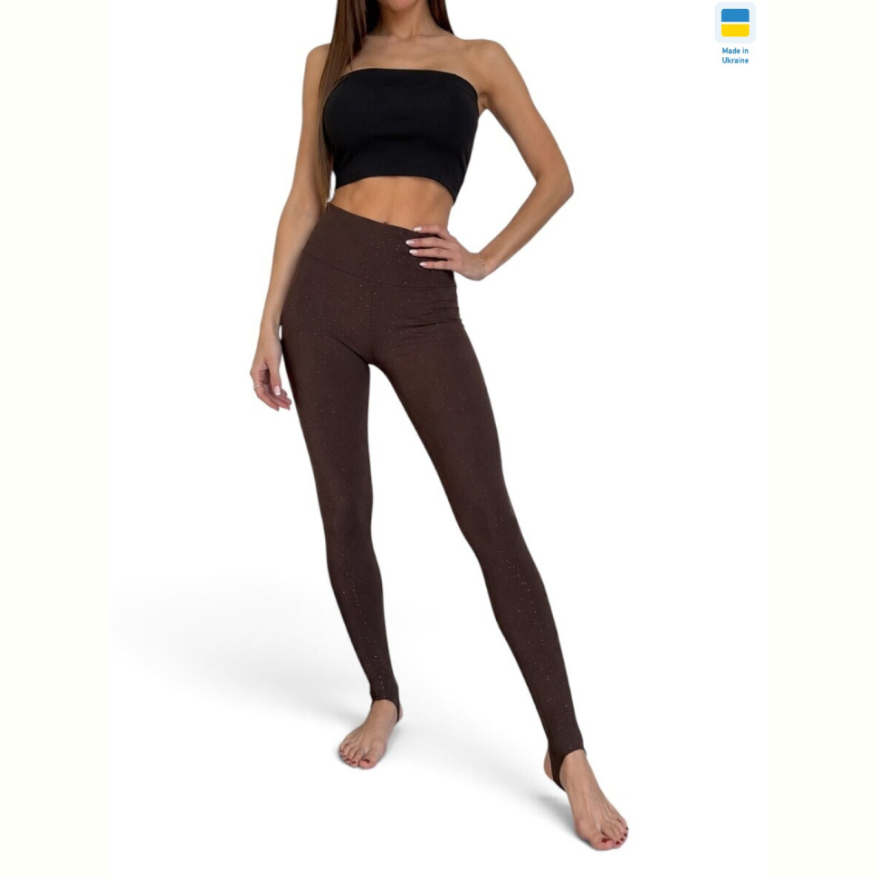 Лосины Sport style 5373 шоколад з камінцями