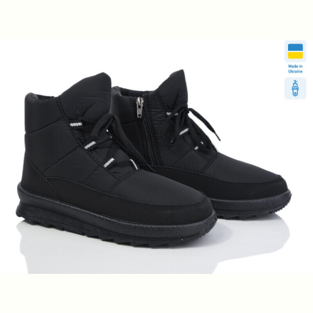 Дутики Selena 118 чорний-ч/п