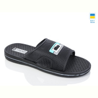 Шлепки Lot Shoes N205 чорно-бірюзовий