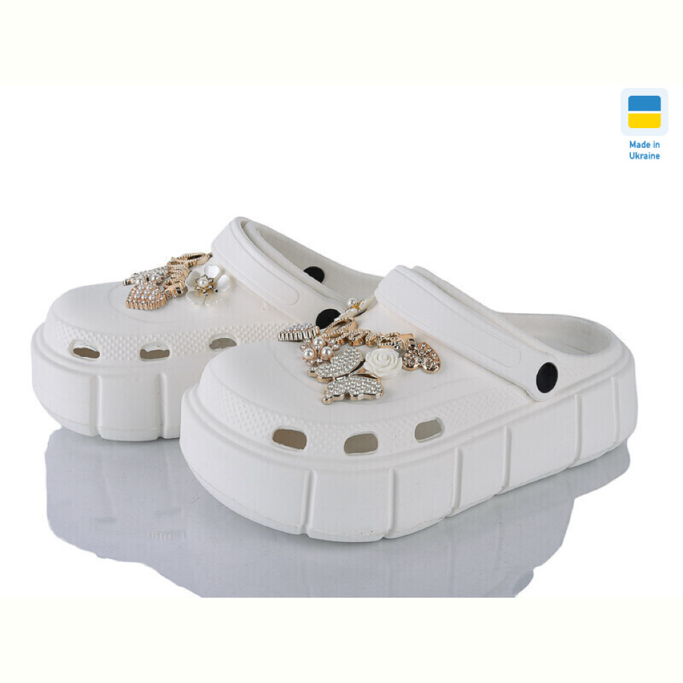 Кроксы Golden Lion 152-2-9 метелик білий Кроксы Golden Lion 152-2-9 метелик білий
