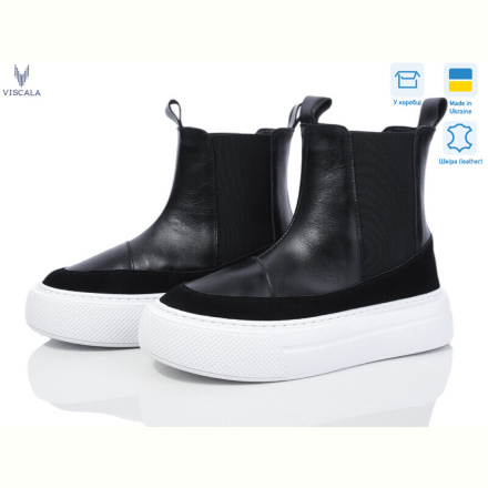 Ботинки Viscala 27119 чорн-біл. К.