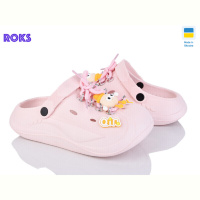 Кроксы Roks 160 пудра рожевий шнурок