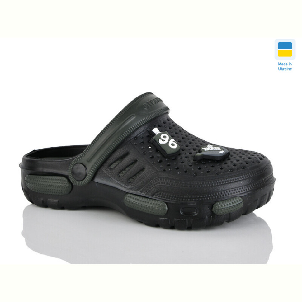 Кроксы DeMur CD-48 чорний/хакі