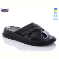 Шлепки Garti 0112 чёрная кожа