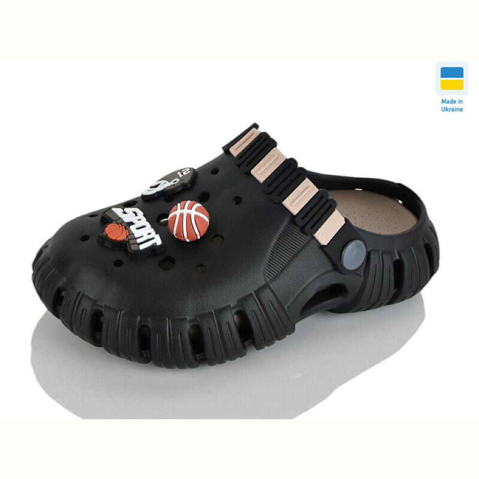 Кроксы Progress Гіпаніс Д012 чорно-т.бежевий