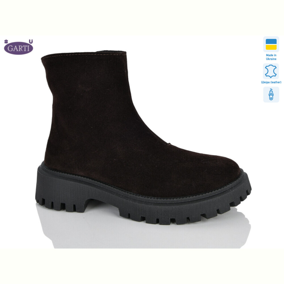 Ботинки Garti 6723 корич замш хутро