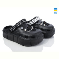 Кроксы Golden Lion 152-2-4 ведмедик чорний