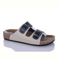 Шлепки Sali-2 06-14 синій-беж.к.