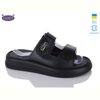 Шлепки Garti 0115 чорна шкіра