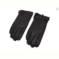 Перчатки RuBi F5-1 black шкіра олень махра