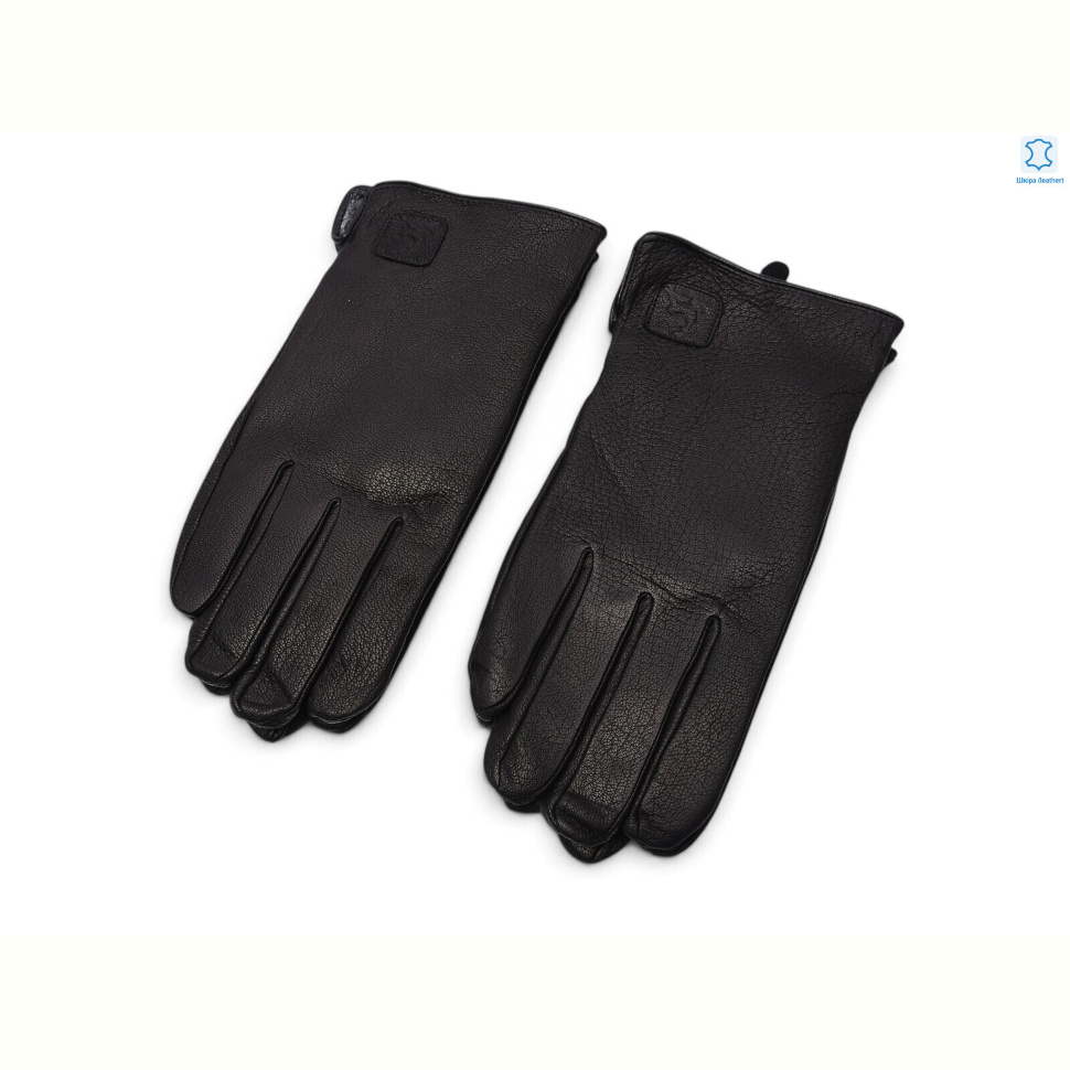 Перчатки RuBi F5-1 black шкіра олень махра