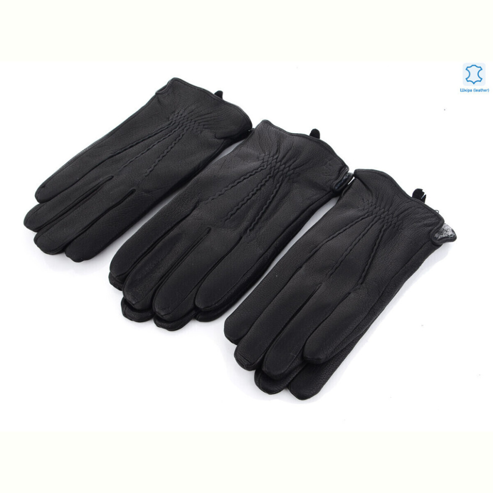 Перчатки RuBi S115М шкіра оленя-махра black