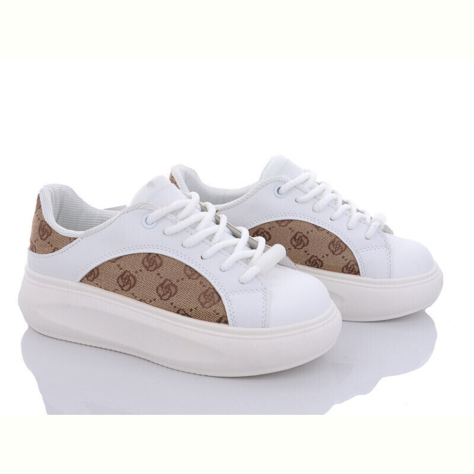 Кроссовки Violeta 186-23 white-khaki