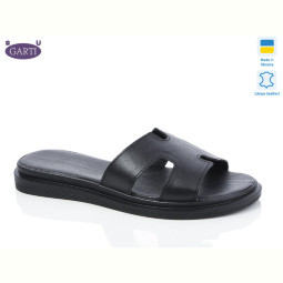 Шлепки Garti 94 чорна шкіра