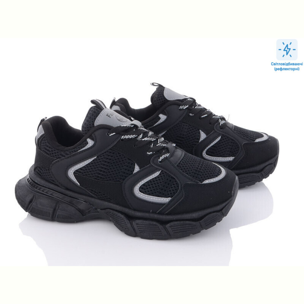 Кроссовки Violeta 136-25 black світловідбивач