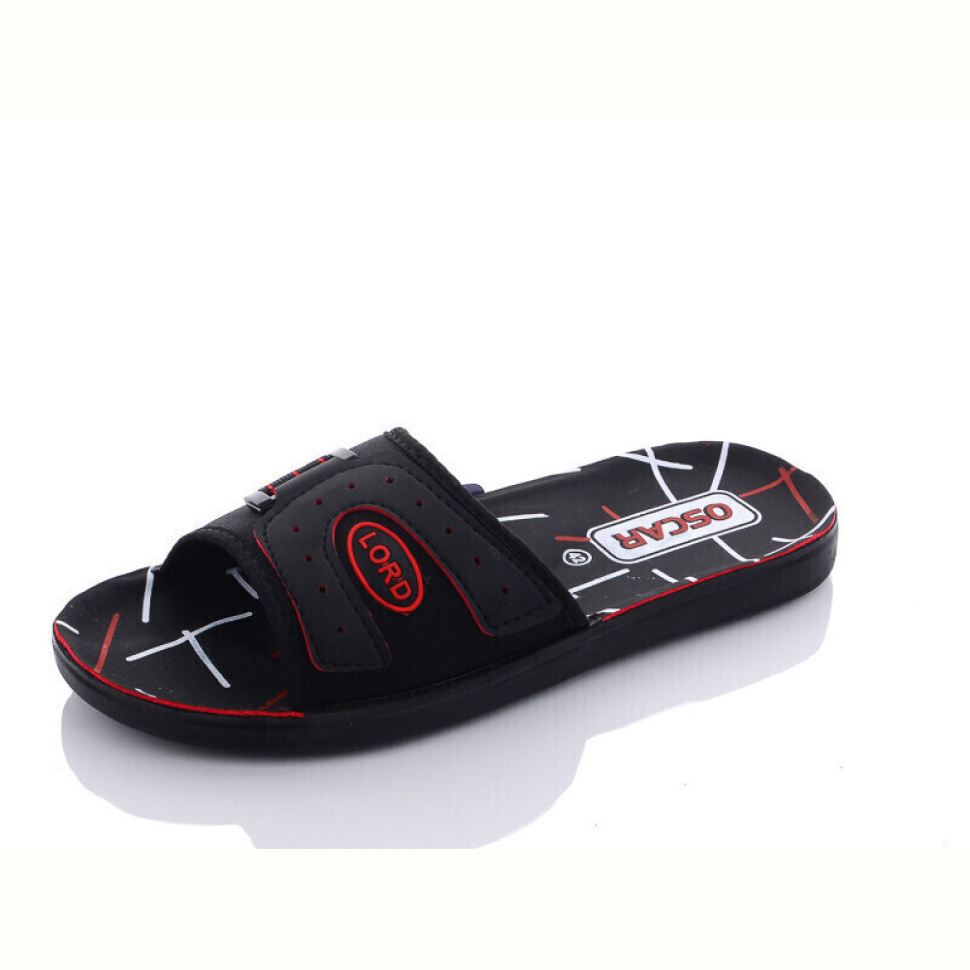 Шлепки Oscar S23 black-red
