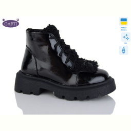 Ботинки Garti 6971 чорний лак хутро