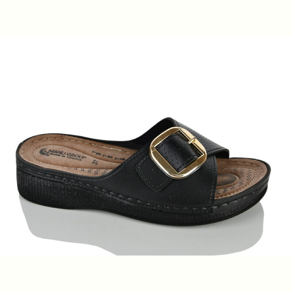 Шлепки Lot Shoes 003 чорний шкіра