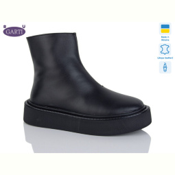 Ботинки Garti 6727 чорна шкіра