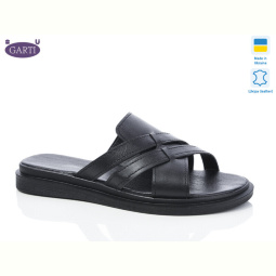 Шлепки Garti 74 чорна шкіра