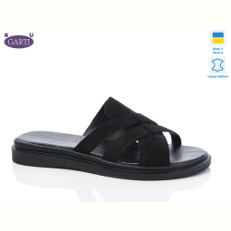 Шлепки Garti 74 чорний замш