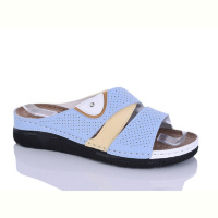 Шлепки Sali-2 203-11 блакит-жовтий к.