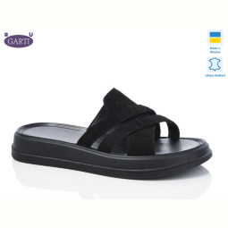 Шлепки Garti 0174 чорний замш