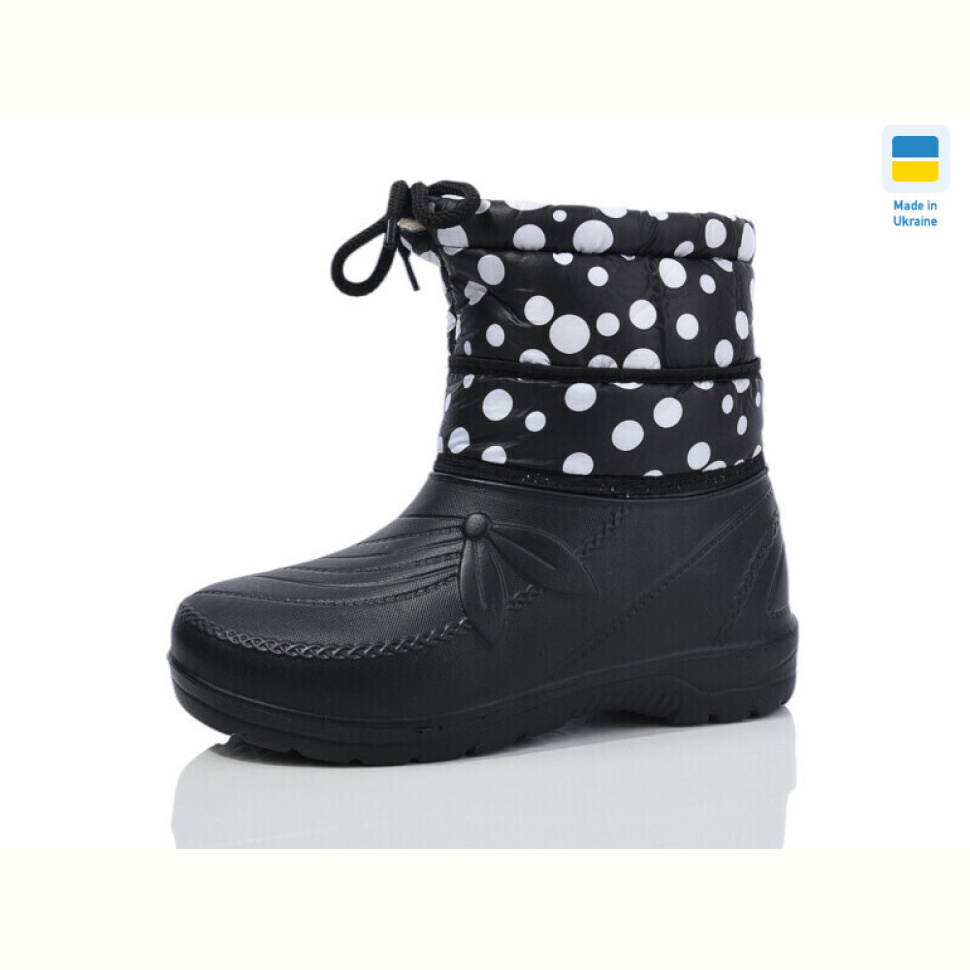 Сапоги из пены Inblue A13 термо горох чорний