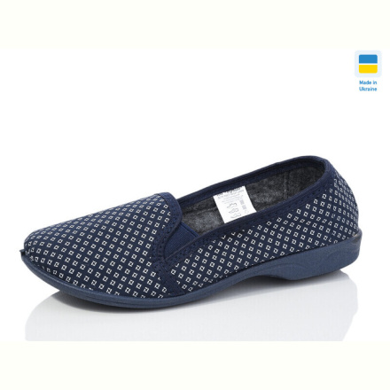Тапки Lot Shoes Кредо вельвет синьо-білий