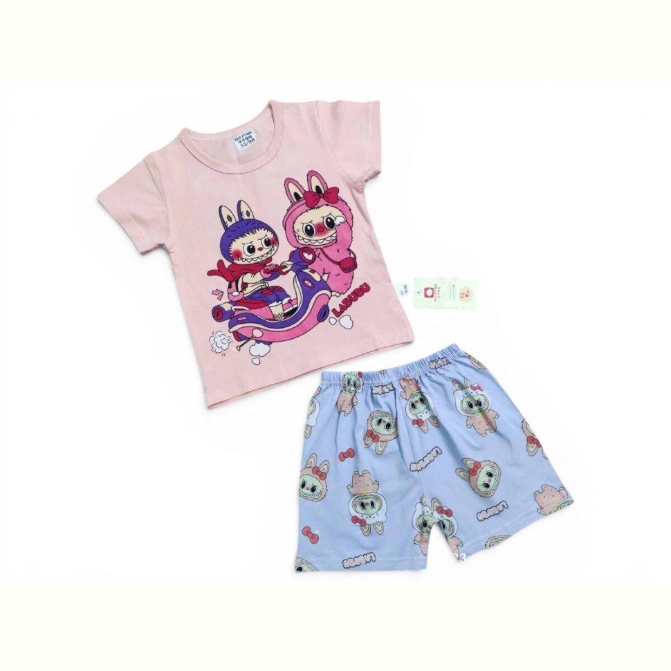 Костюм Kids-modnik 2619 комплект футболка-шорти персиковий