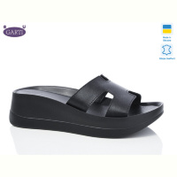 Шлепки Garti 0094 чорна шкіра