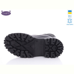 Ботинки Garti 361 Чорна шкіра байка