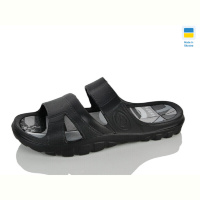 Шлепки M&L  Alex13 B002 Чорні -Т.сірий