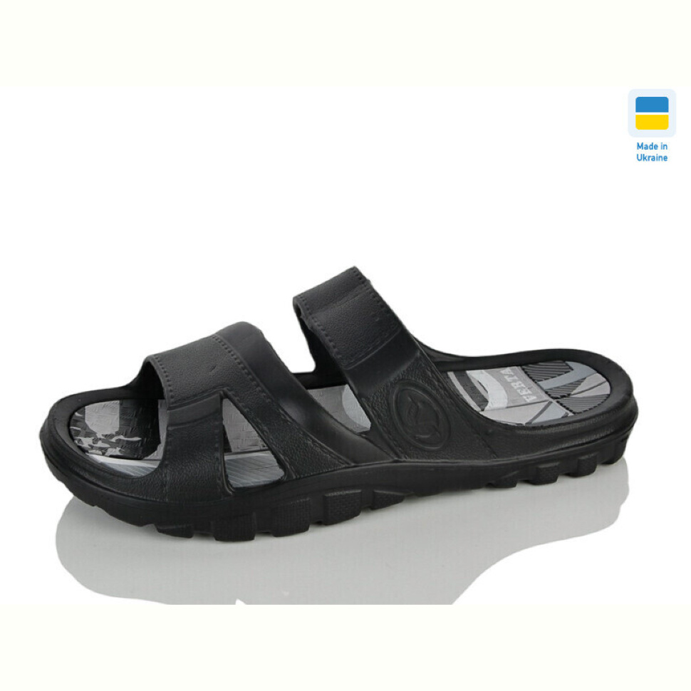 Шлепки M&L  Alex13 B002 Чорні -Т.сірий