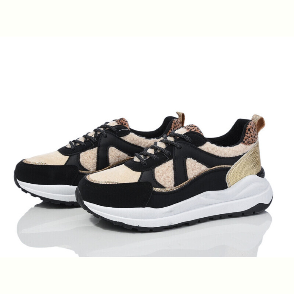 Кроссовки Violeta 20-1072-1 black-beige