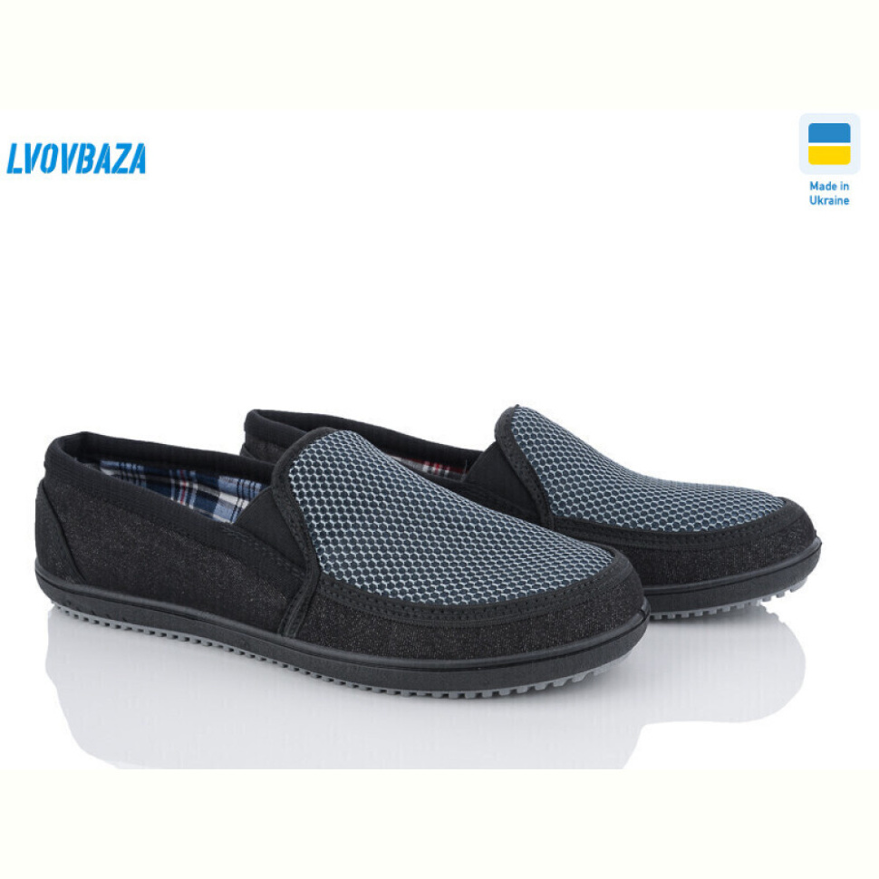 Слипоны Lvovbaza Verta Т9 чорно-сірий Слипоны Lvovbaza Verta Т9 чорно-сірий