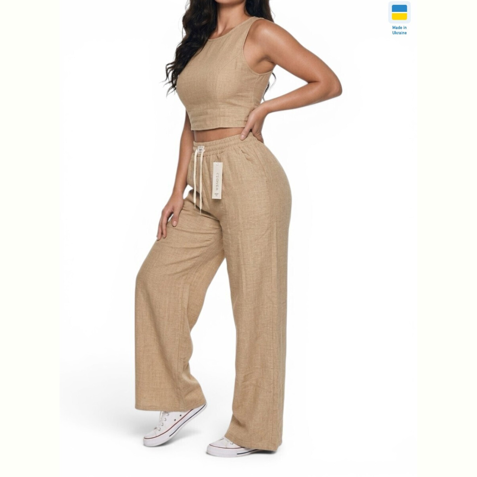 Брюки Sport style 49046 бежевий