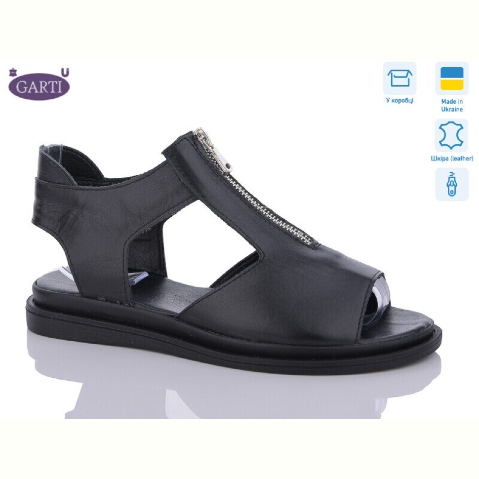 Босоножки Garti 0127 чорна шкіра