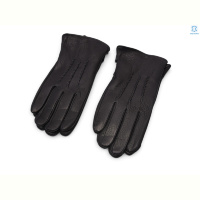 Перчатки RuBi F1-1 black шкіра олень махра