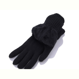 Перчатки Королева W12 чол хутро black