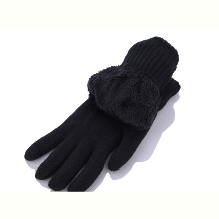 Перчатки Королева W12 чол хутро black